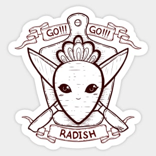 Radish and Knife Coat of Arms Sticker